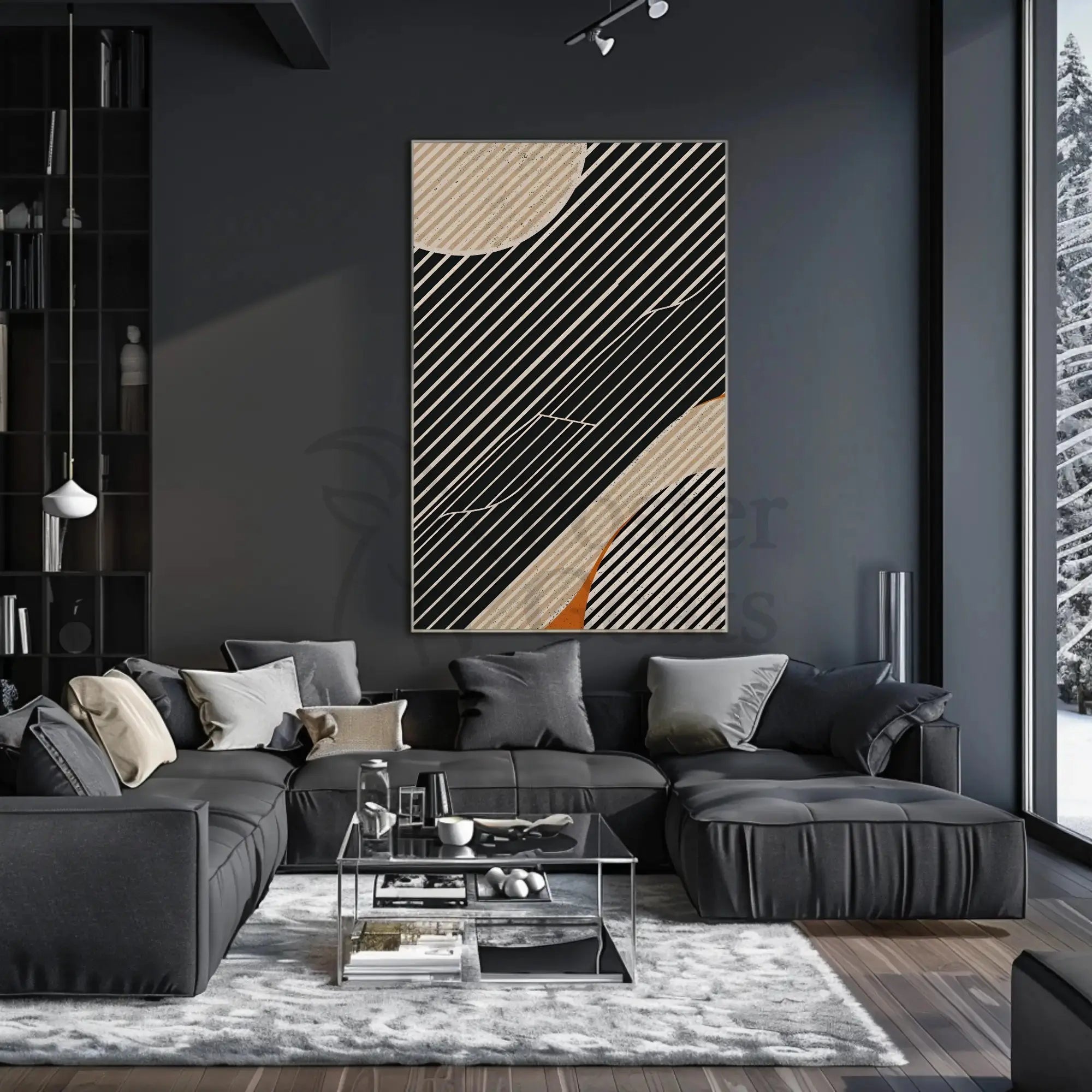 Dynamic Modern Abstract Shapes and Lines Poster PosterGoat