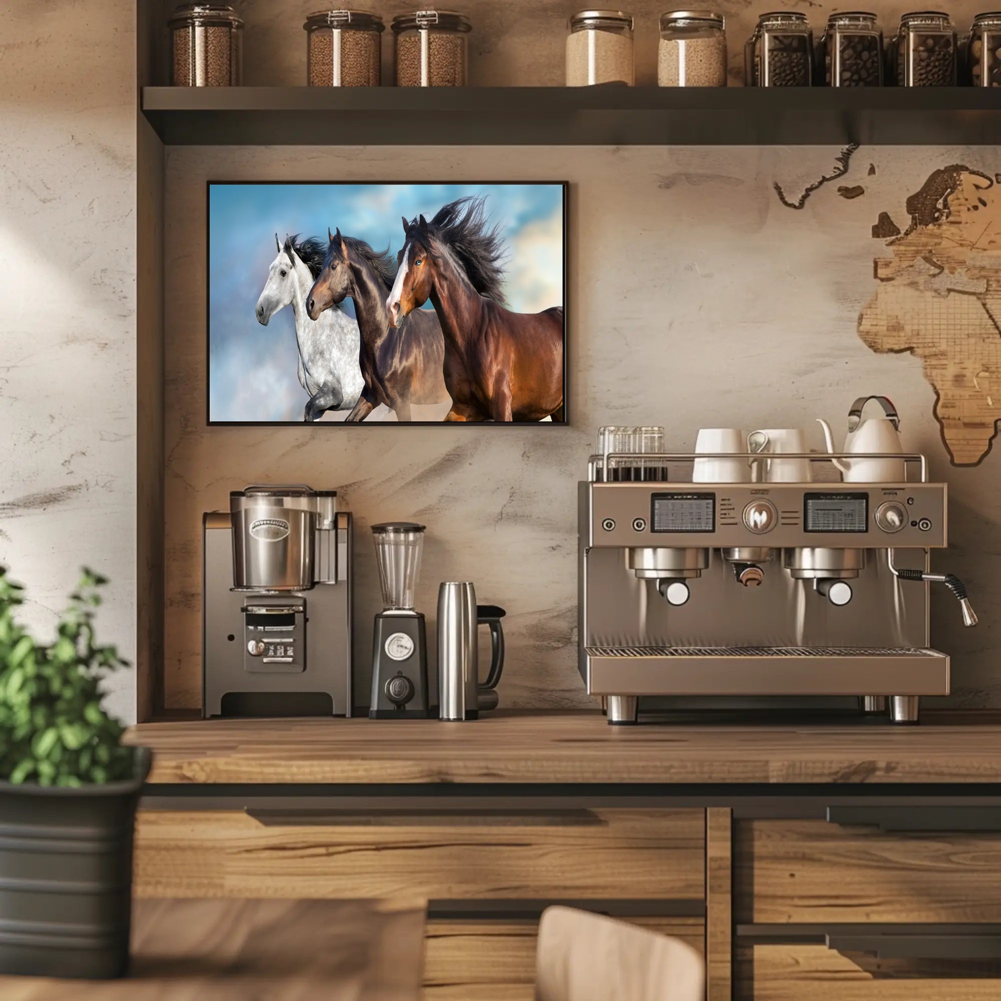 Dynamic Running Horses Art Print for Animal Poster PosterGoat