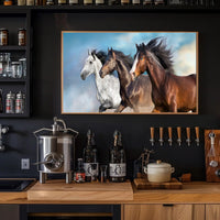 Dynamic Running Horses Art Print for Animal Poster PosterGoat