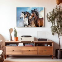 Dynamic Running Horses Art Print for Animal Poster PosterGoat