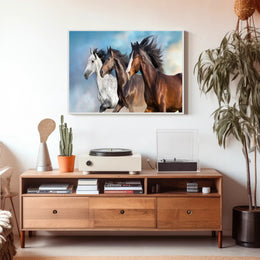 Dynamic Running Horses Art Print for Animal Poster PosterGoat