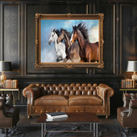 Dynamic Running Horses Art Print for Animal Poster PosterGoat