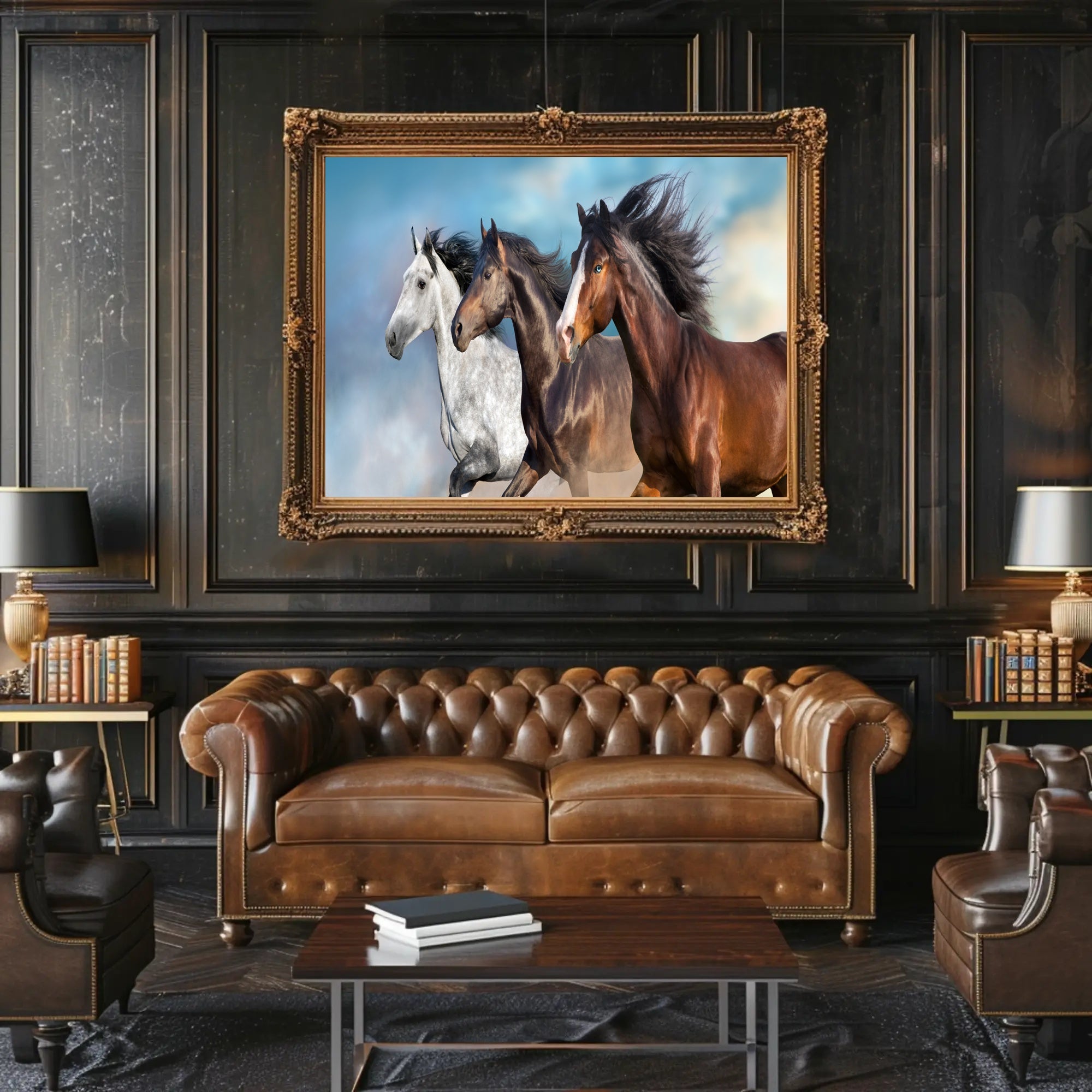 Dynamic Running Horses Art Print for Animal Poster PosterGoat