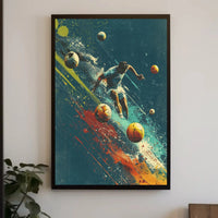 Dynamic Soccer Action: Energetic Digital Painting Sports Poster PosterGoat