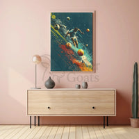 Dynamic Soccer Action: Energetic Digital Painting Sports Poster PosterGoat