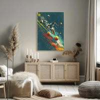 Dynamic Soccer Action: Energetic Digital Painting Sports Poster PosterGoat