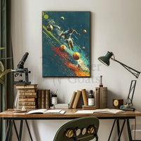 Dynamic Soccer Action: Energetic Digital Painting Sports Poster PosterGoat
