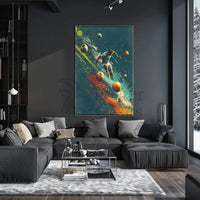 Dynamic Soccer Action: Energetic Digital Painting Sports Poster PosterGoat