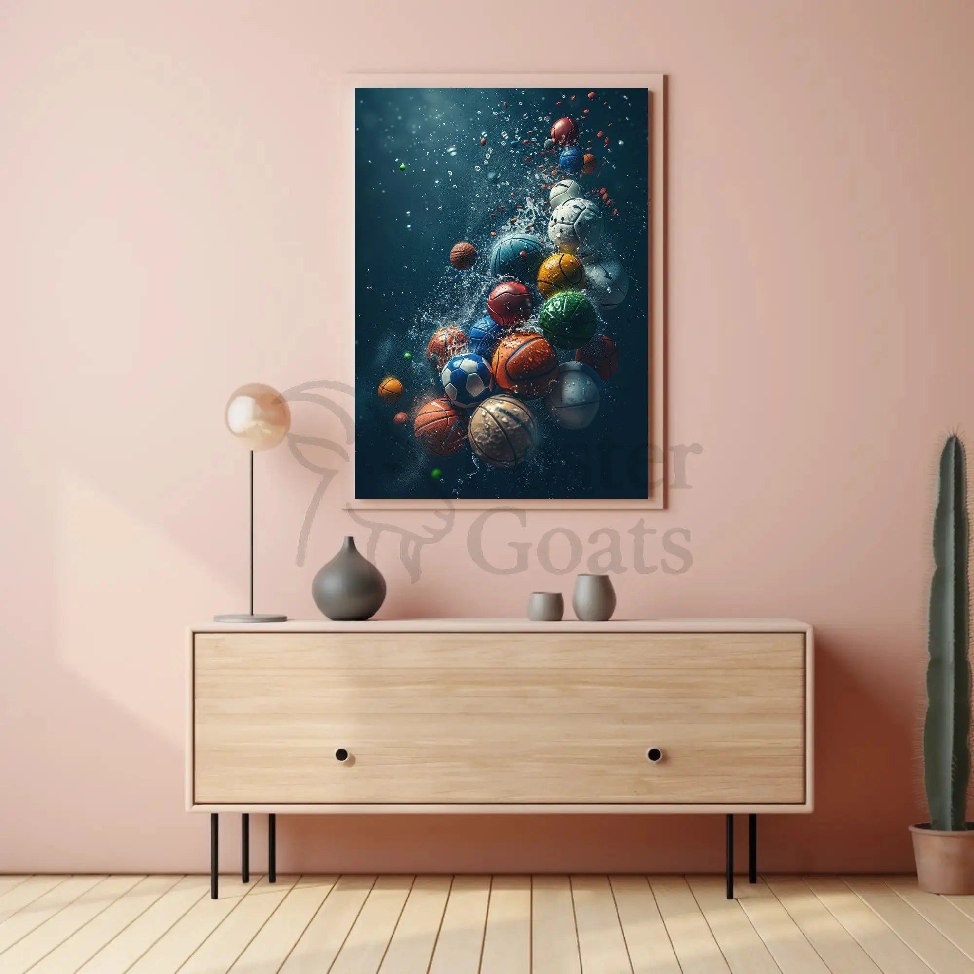 Dynamic Sports Balls Underwater Adventure Poster PosterGoat