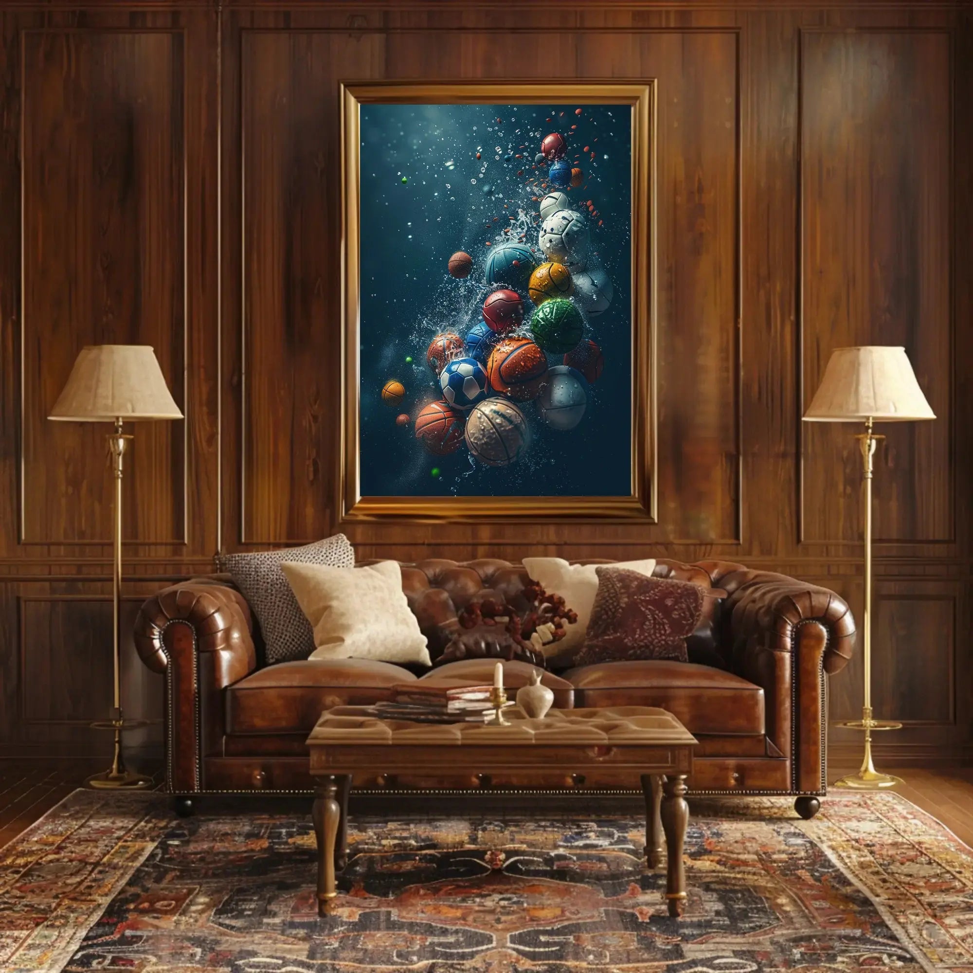 Dynamic Sports Balls Underwater Adventure Poster PosterGoat