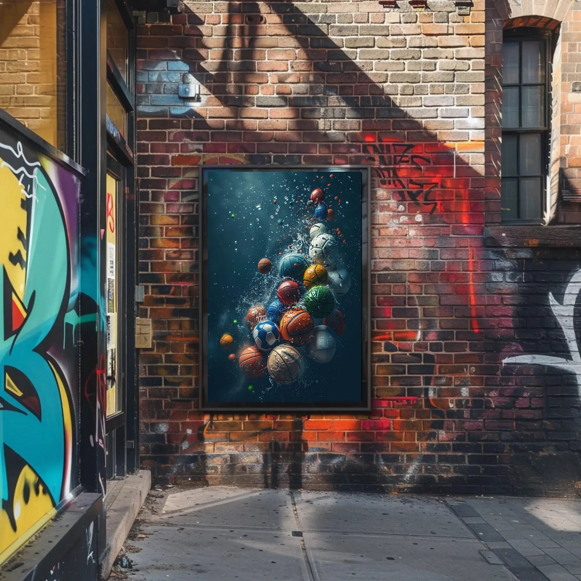 Dynamic Sports Balls Underwater Adventure Poster PosterGoat