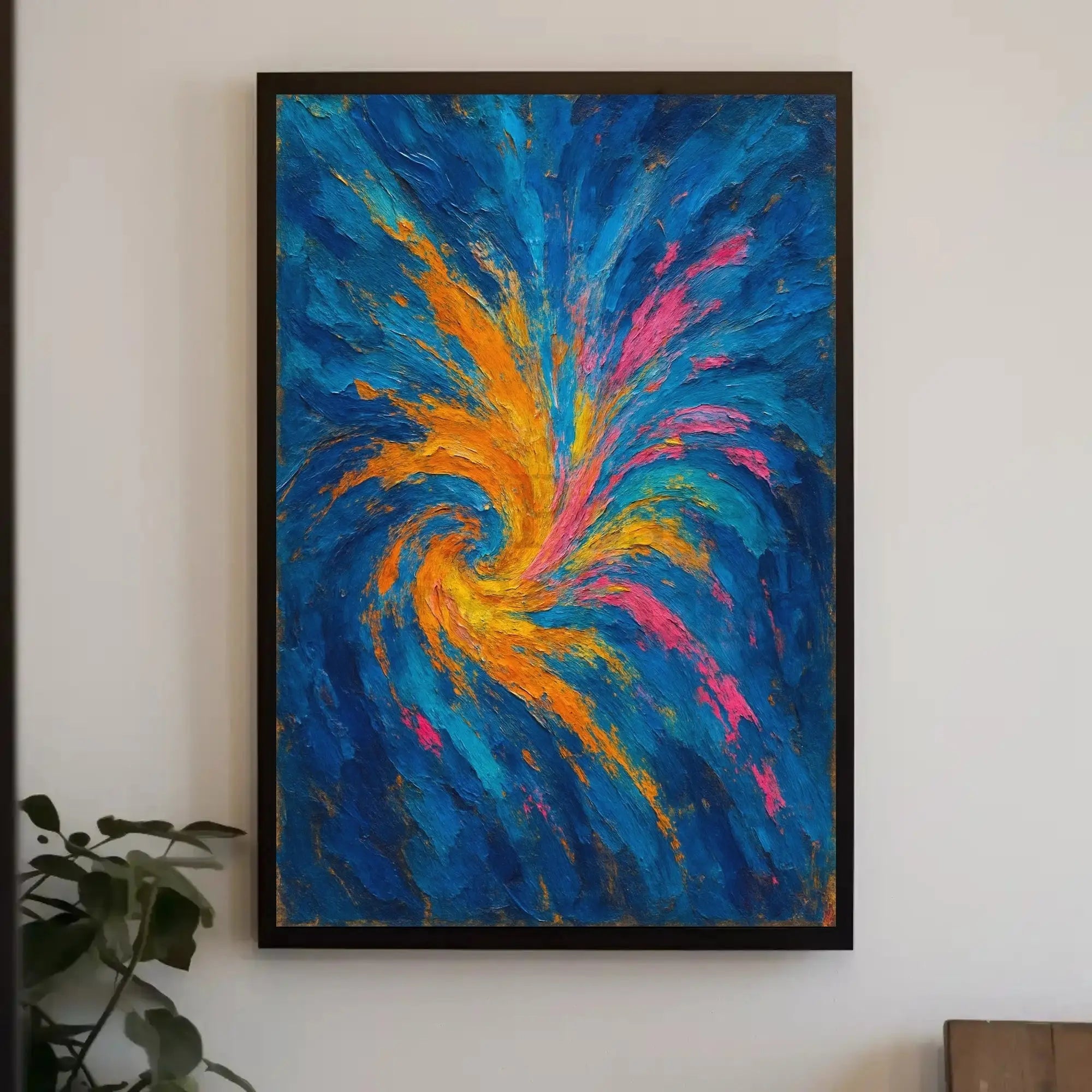 Dynamic Swirling Energy Abstract Artistic Poster PosterGoat