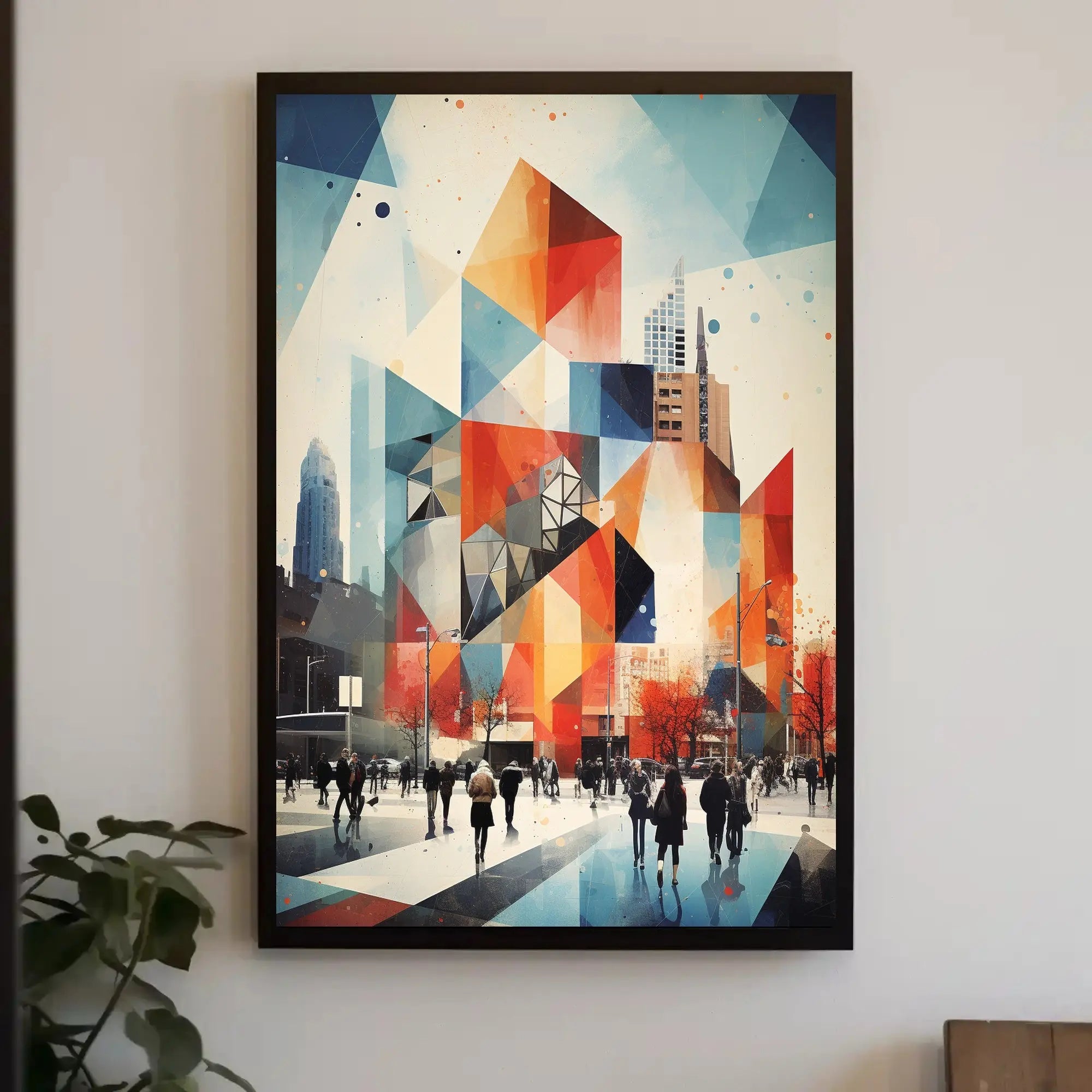 Dynamic Urban Scene: Abstract Art Poster PosterGoat