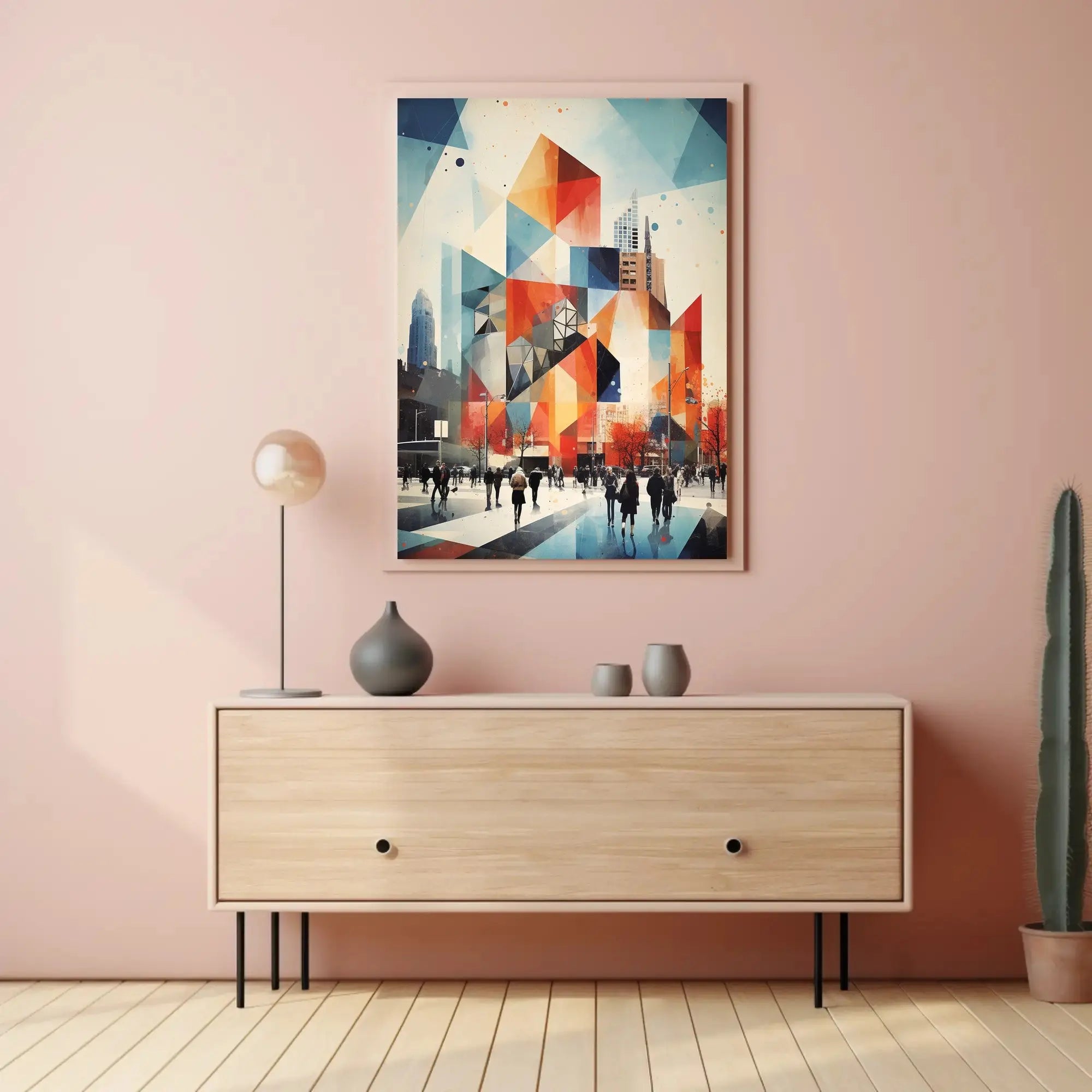 Dynamic Urban Scene: Abstract Art Poster PosterGoat