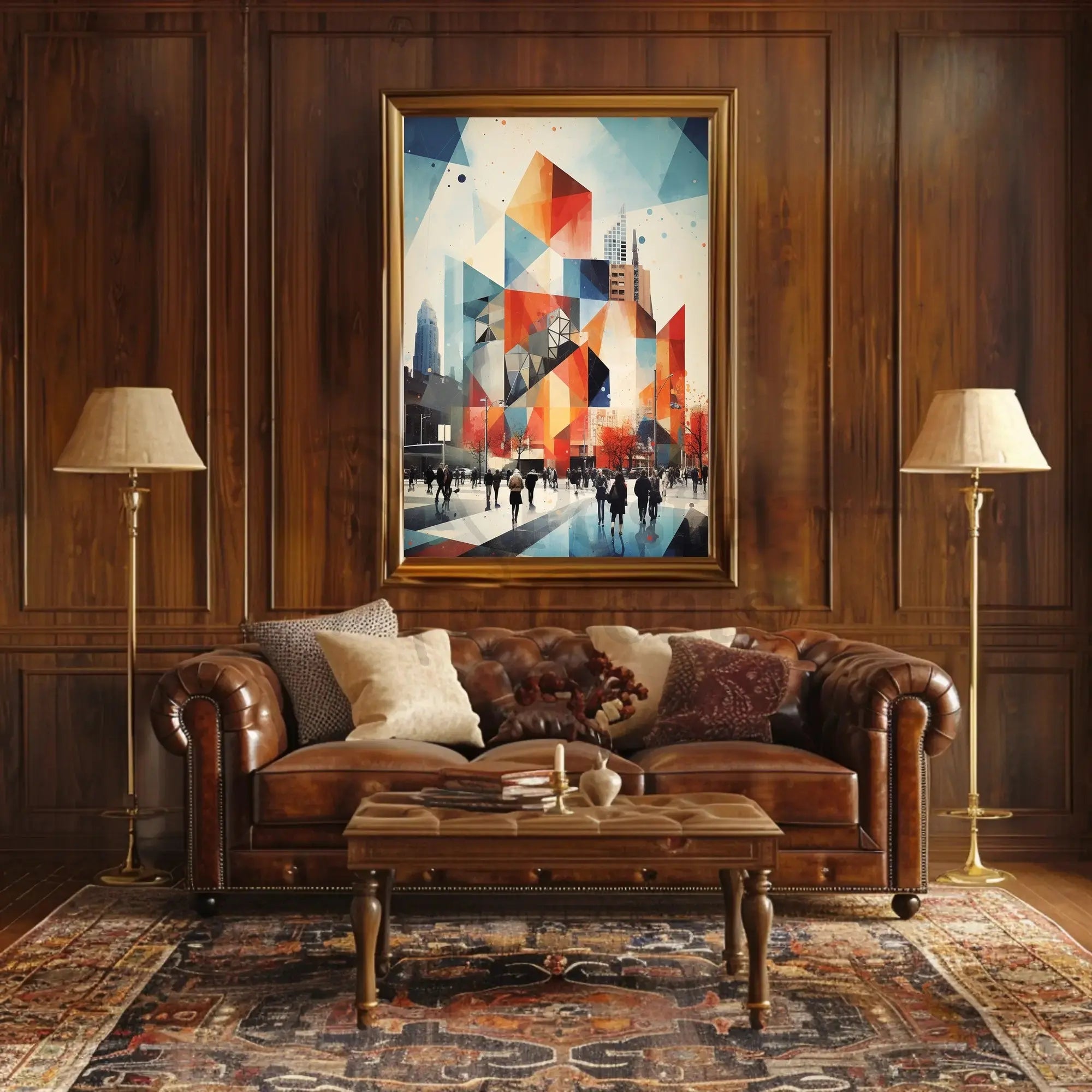 Dynamic Urban Scene: Abstract Art Poster PosterGoat