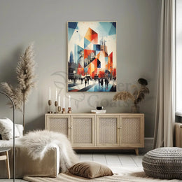 Dynamic Urban Scene: Abstract Art Poster PosterGoat