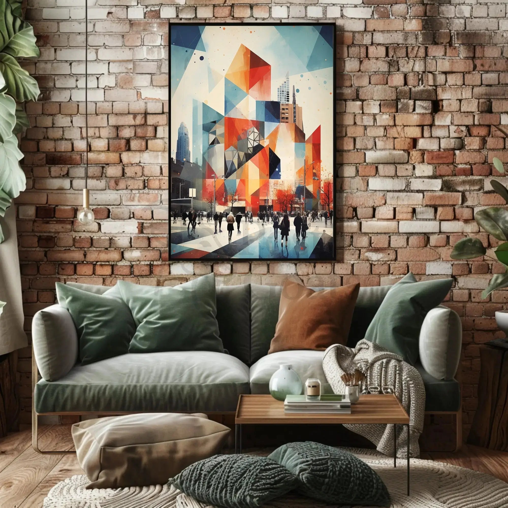 Dynamic Urban Scene: Abstract Art Poster PosterGoat