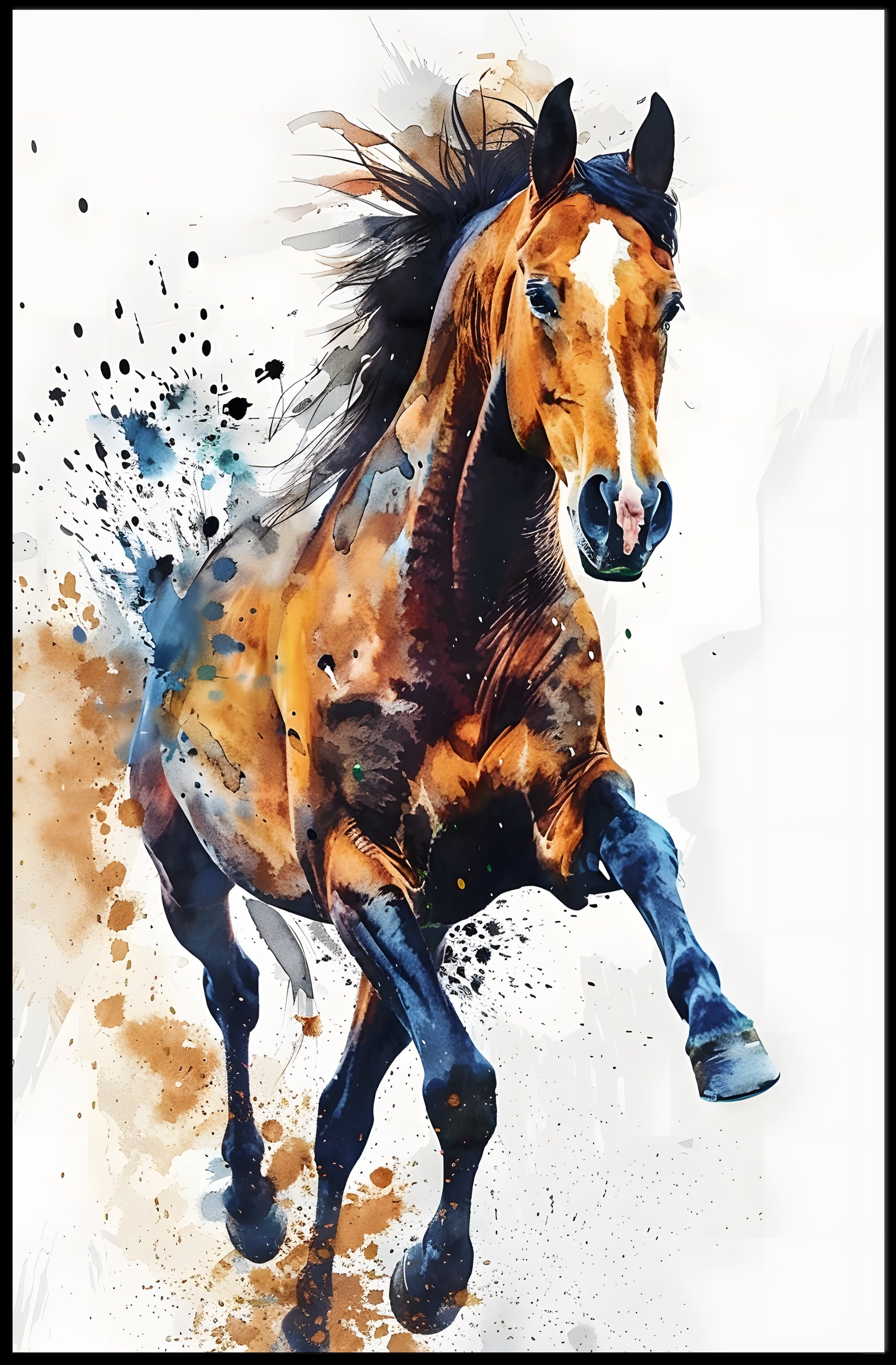 Dynamic Watercolor Horse: Abstract or Artistic Poster PosterGoat