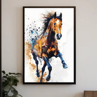 Dynamic Watercolor Horse: Abstract or Artistic Poster PosterGoat