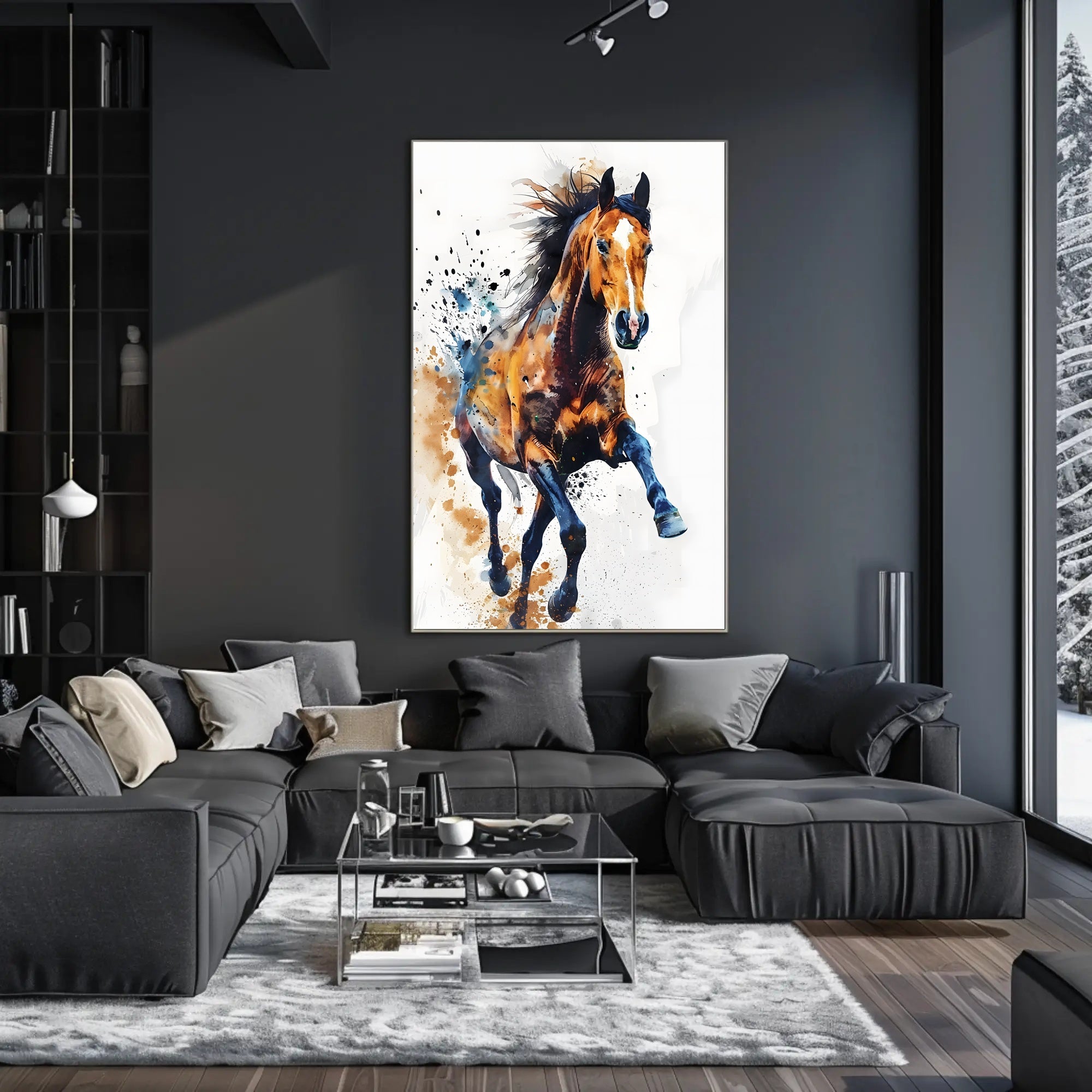 Dynamic Watercolor Horse: Abstract or Artistic Poster PosterGoat