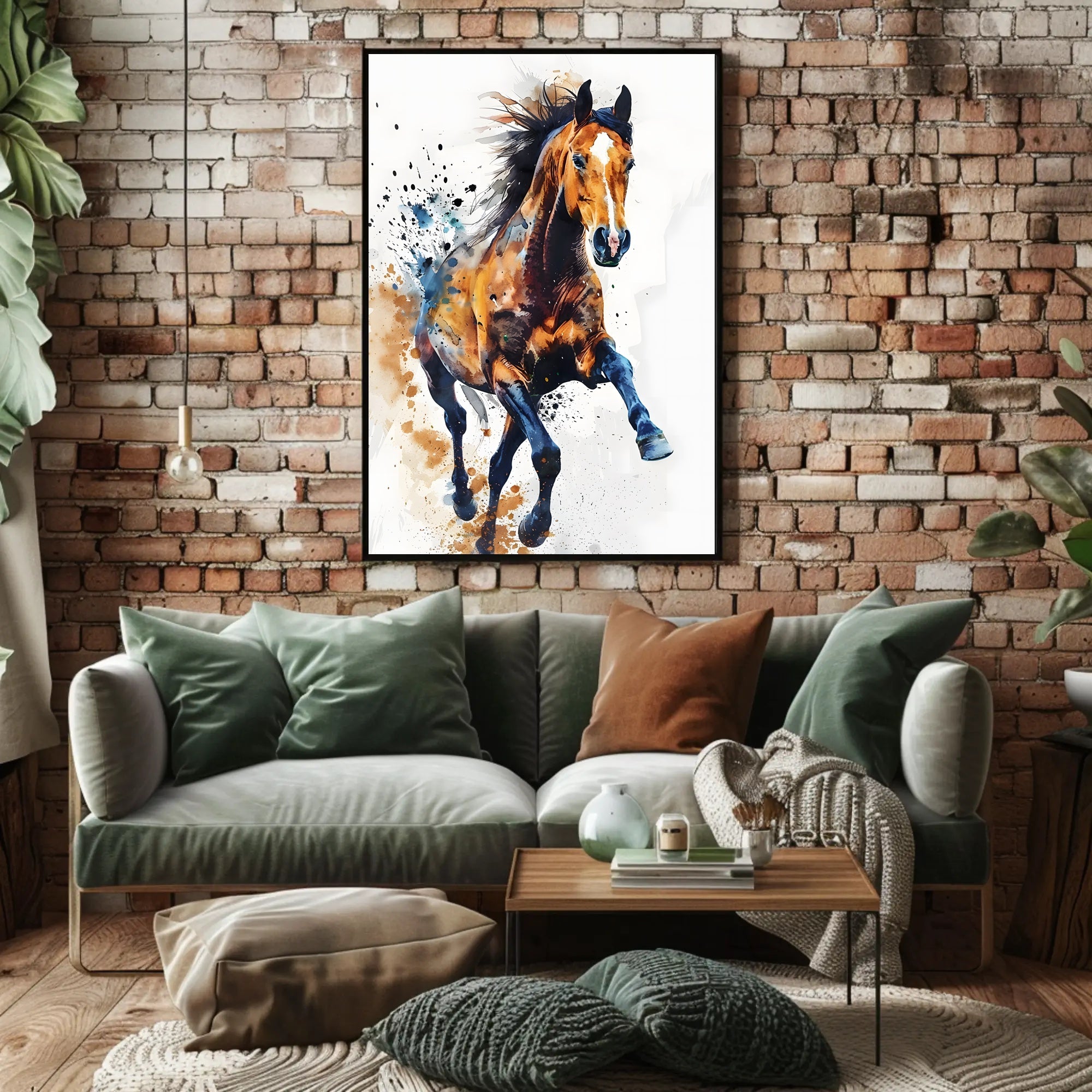 Dynamic Watercolor Horse: Abstract or Artistic Poster PosterGoat