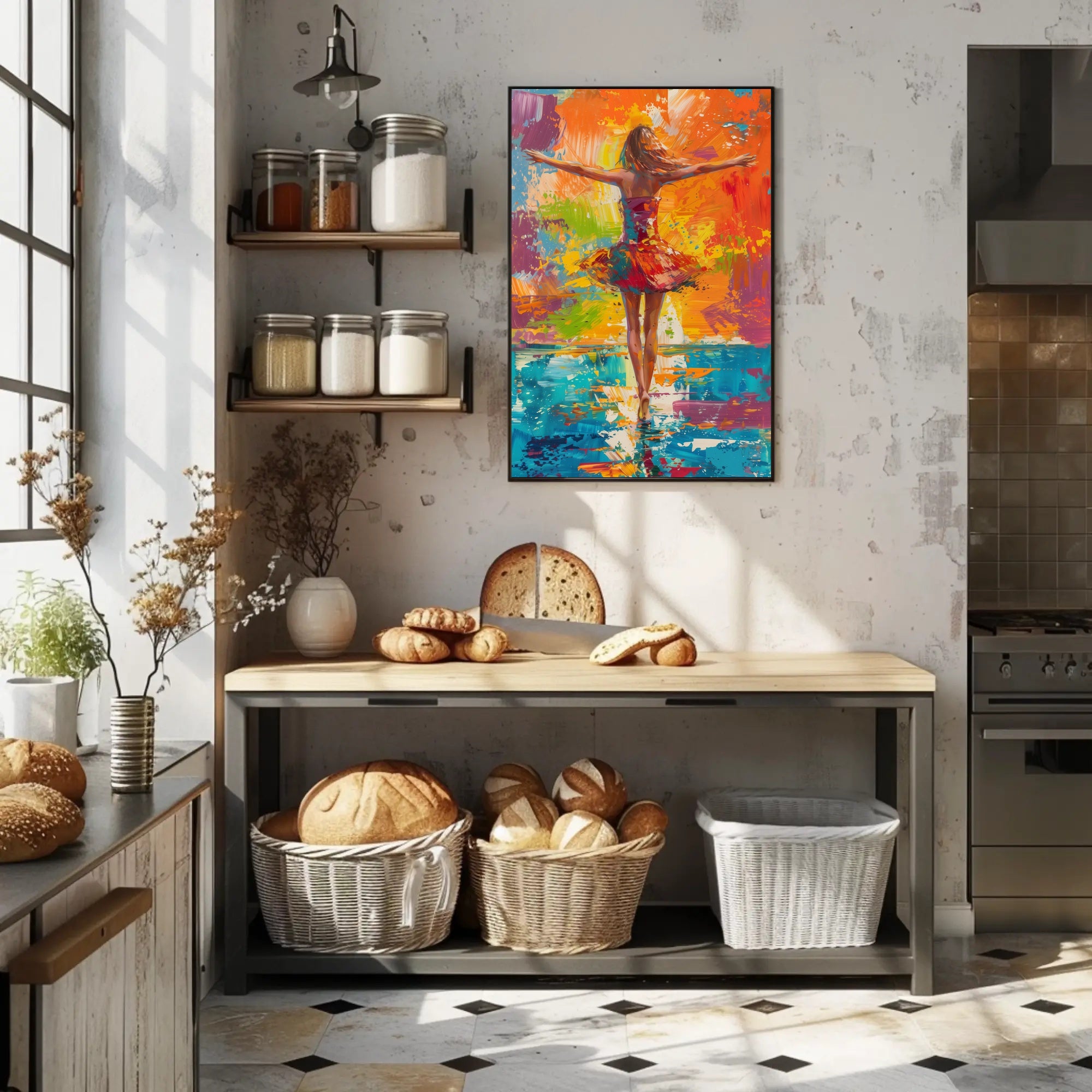 Dynamic Woman in Motion Abstract or Artistic Poster PosterGoat