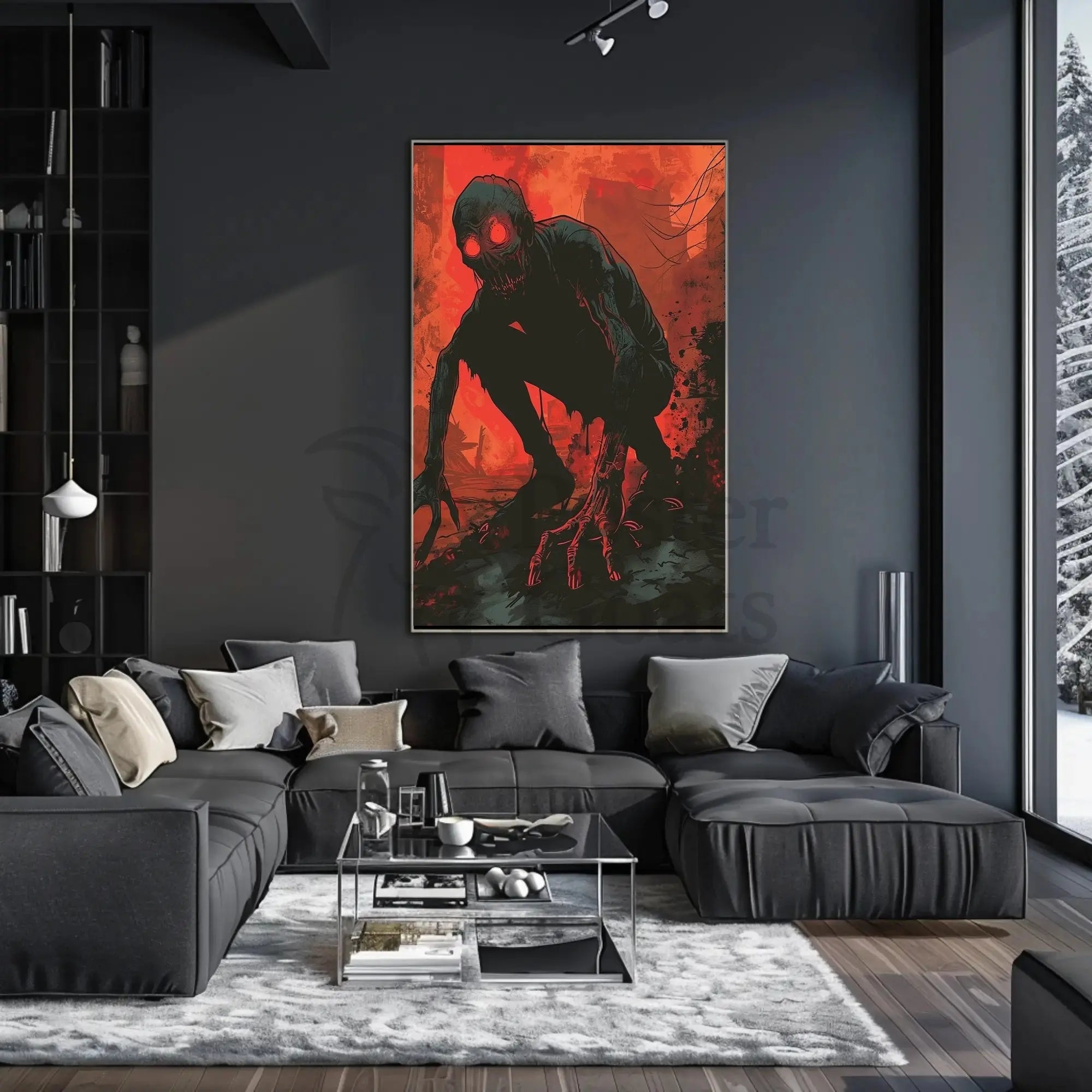 Dystopian Creature Terror Art Piece in Futuristic Sci-Fi Poster PosterGoat
