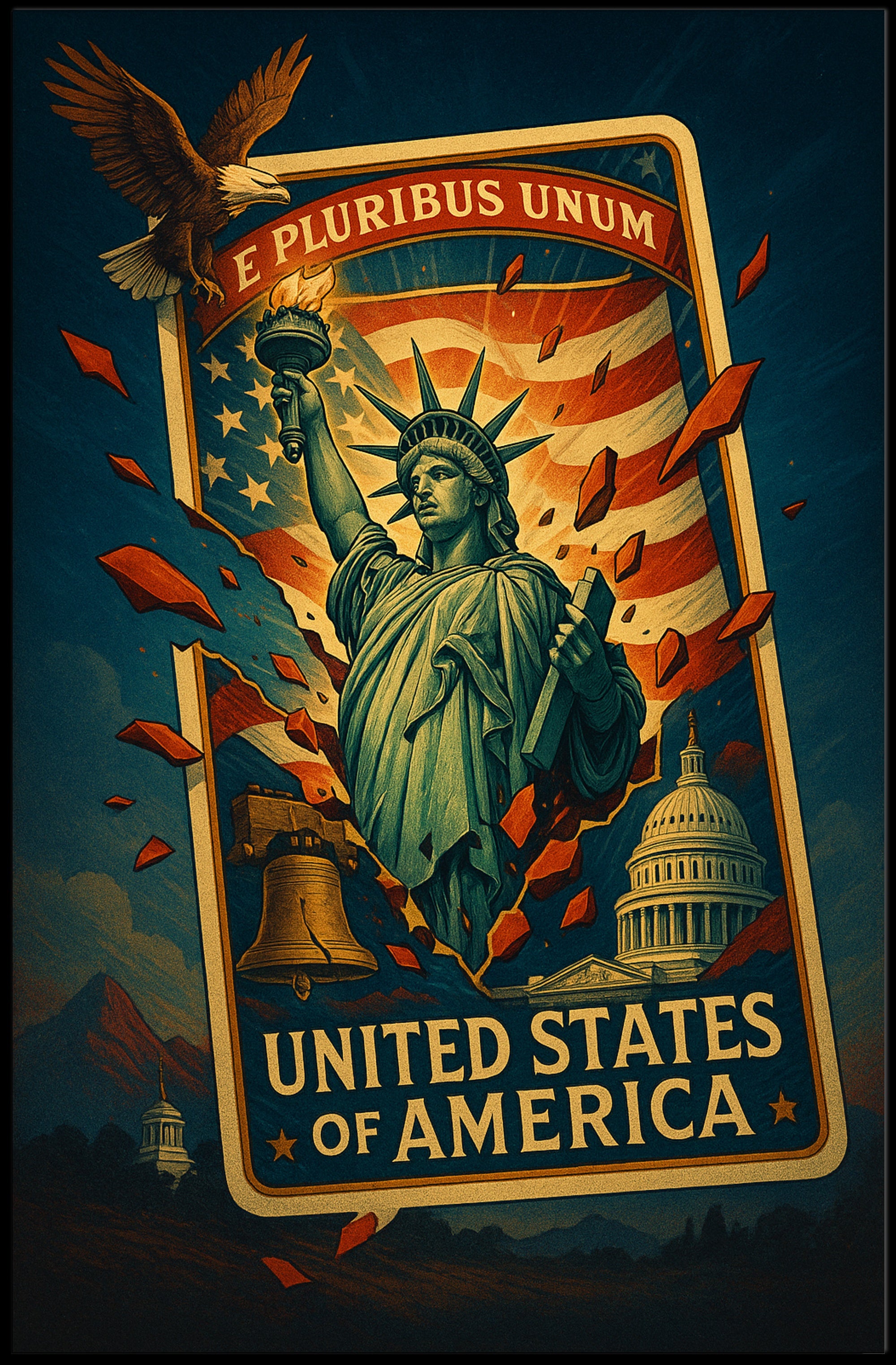 E Pluribus Unum United States of America Poster PosterGoat