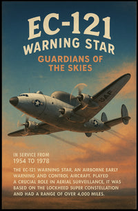 EC-121 Warning Star Wall Art Decor Poster PosterGoat