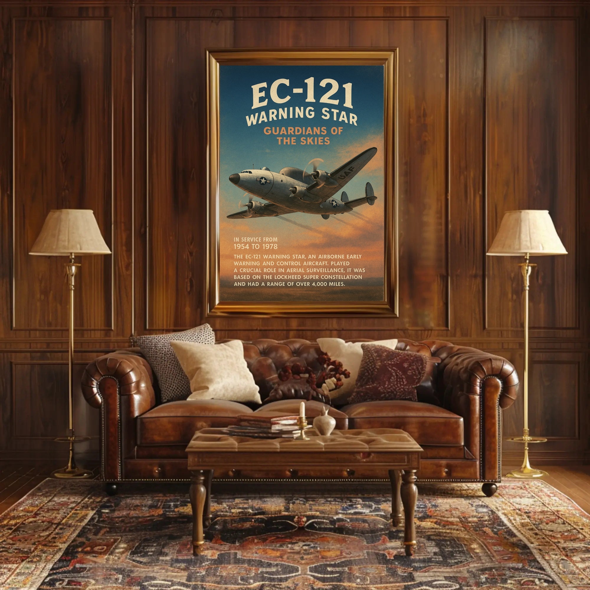 EC-121 Warning Star Wall Art Decor Poster PosterGoat