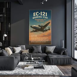 EC-121 Warning Star Wall Art Decor Poster PosterGoat