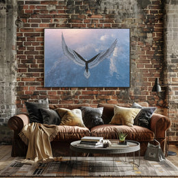 Eagle in Flight Over Water Artistic Animal Poster PosterGoat
