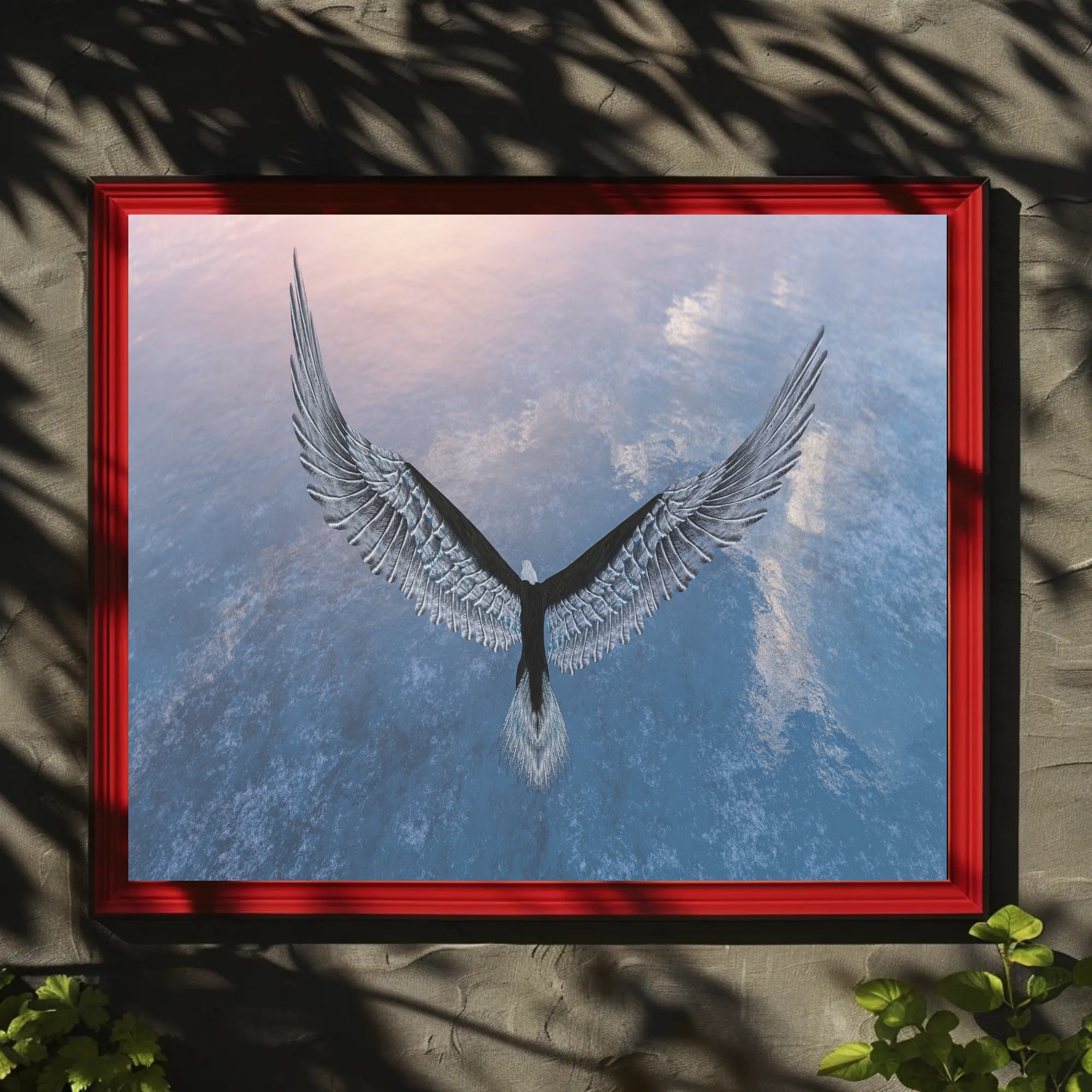 Eagle in Flight Over Water Artistic Animal Poster PosterGoat