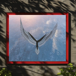 Eagle in Flight Over Water Artistic Animal Poster PosterGoat