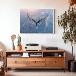 Eagle in Flight Over Water Artistic Animal Poster PosterGoat