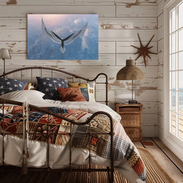 Eagle in Flight Over Water Artistic Animal Poster PosterGoat