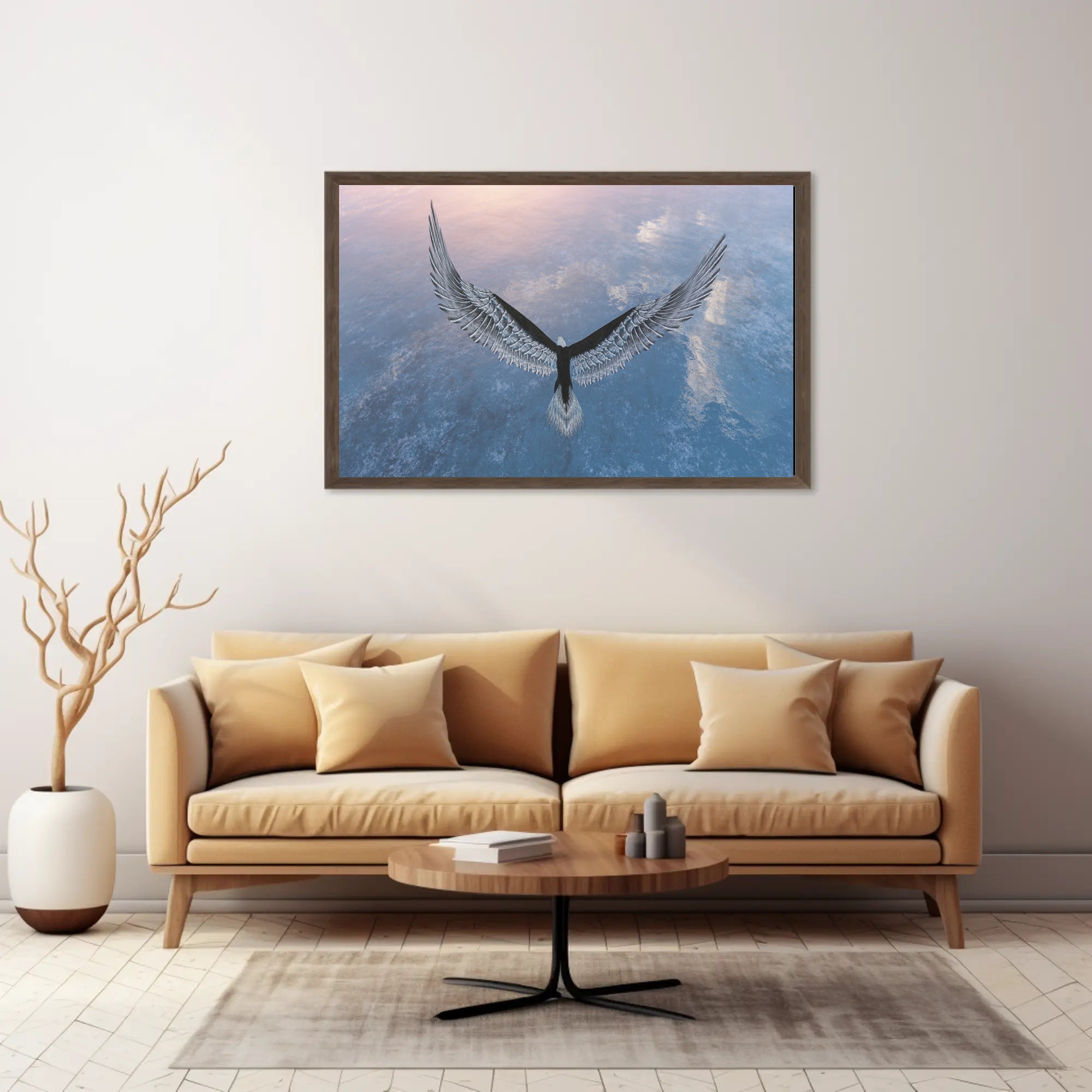 Eagle in Flight Over Water Artistic Animal Poster PosterGoat
