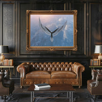 Eagle in Flight Over Water Artistic Animal Poster PosterGoat