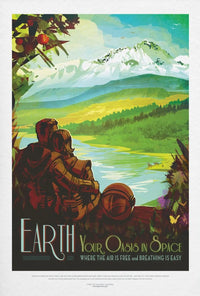 Earth's Oasis in Space Travel Poster PosterGoat
