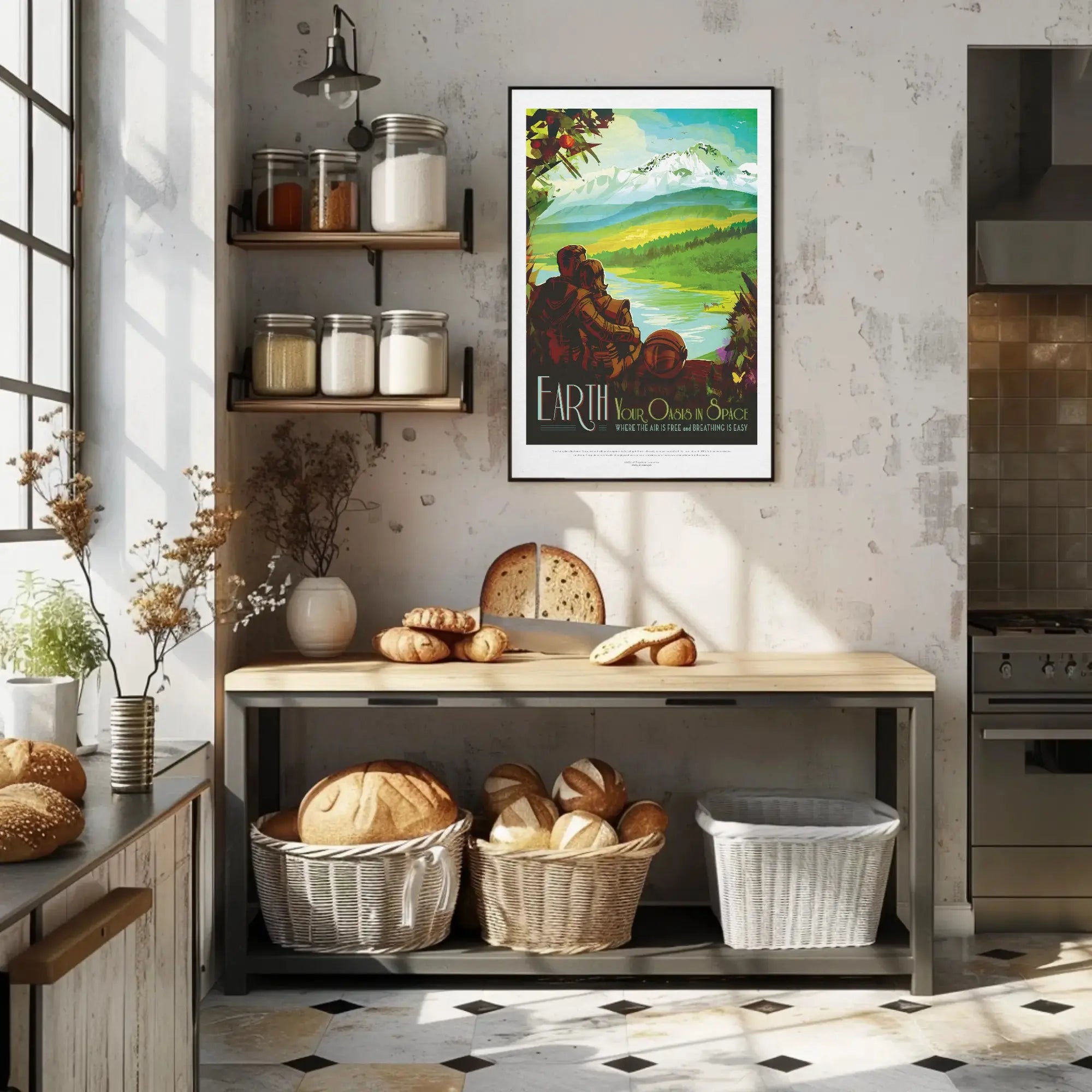 Earth's Oasis in Space Travel Poster PosterGoat