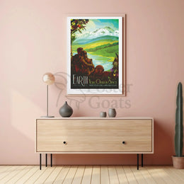 Earth's Oasis in Space Travel Poster PosterGoat
