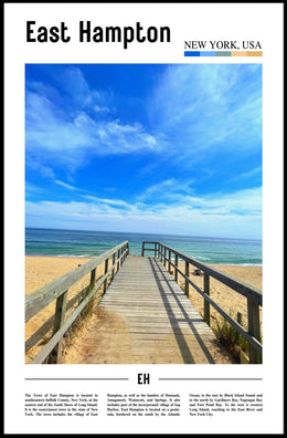 East Hampton Beach Scene Travel Poster PosterGoat