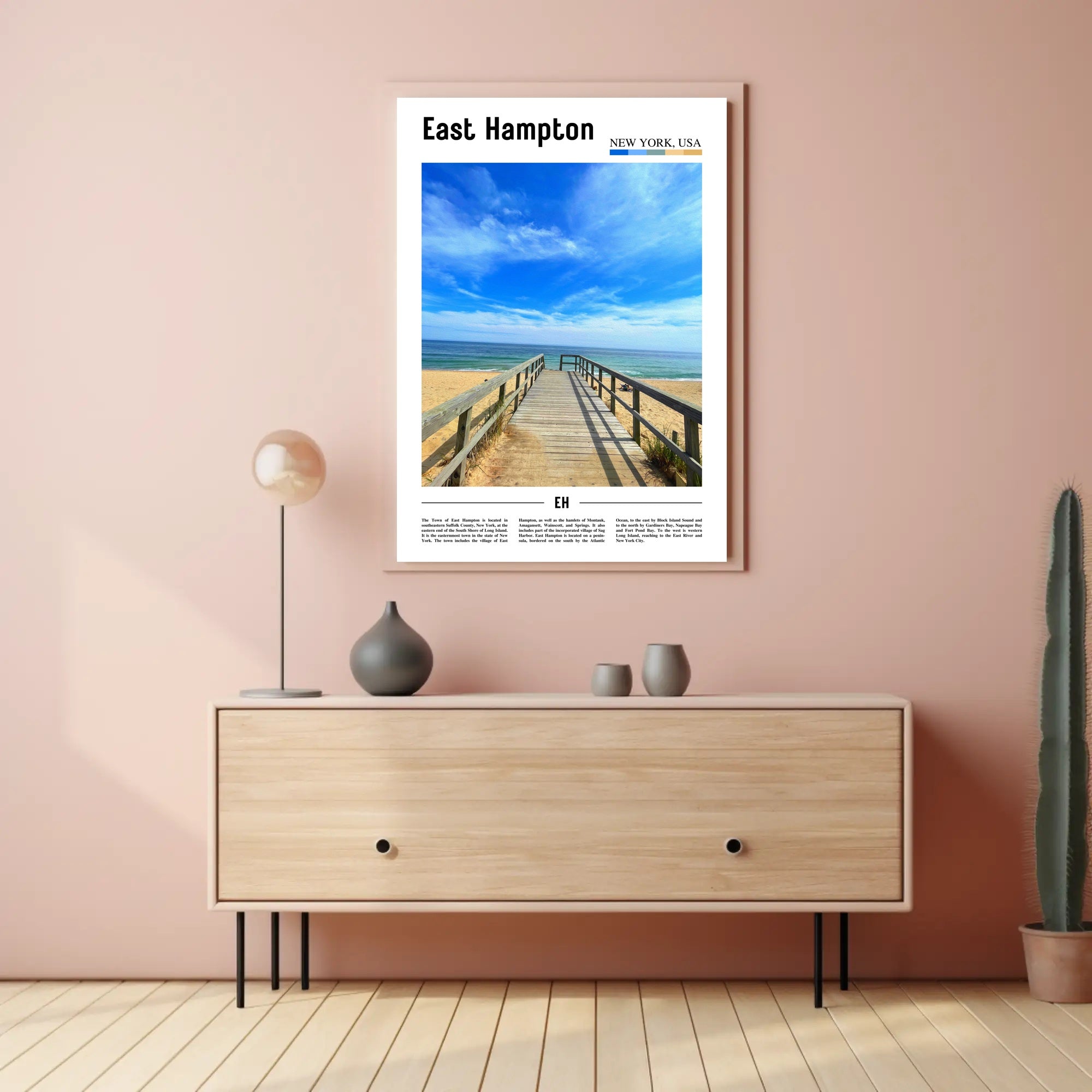 East Hampton Beach Scene Travel Poster PosterGoat