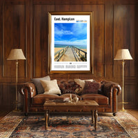 East Hampton Beach Scene Travel Poster PosterGoat
