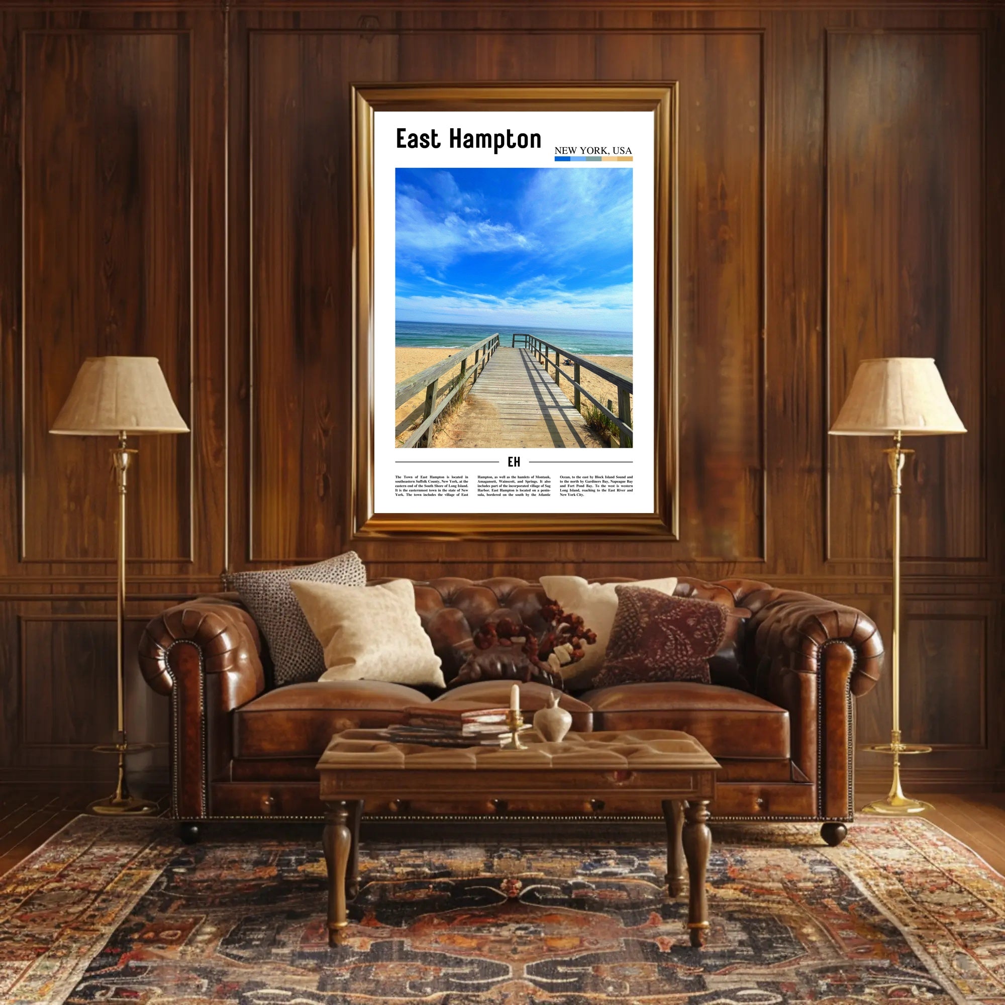 East Hampton Beach Scene Travel Poster PosterGoat