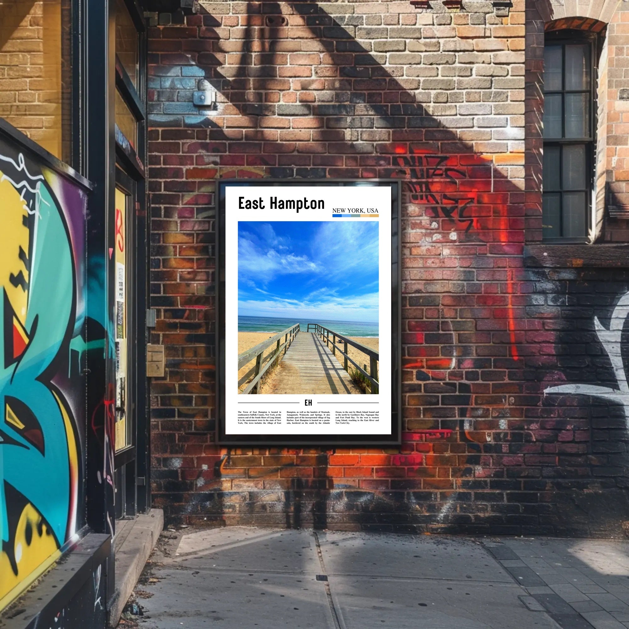 East Hampton Beach Scene Travel Poster PosterGoat