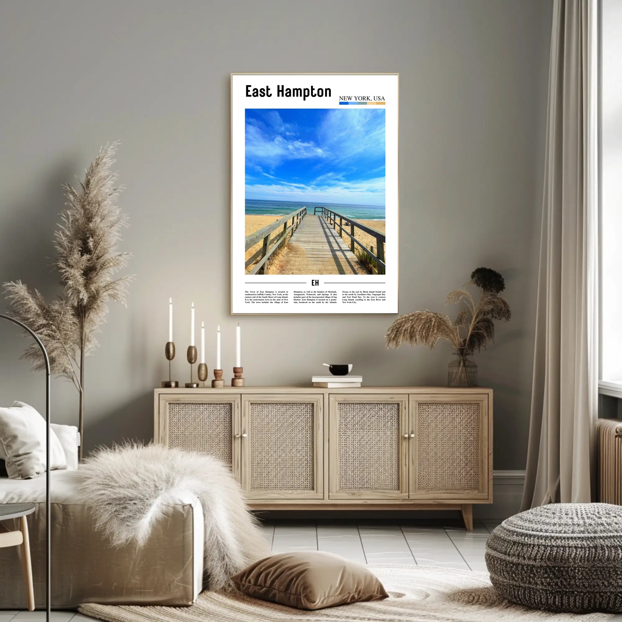 East Hampton Beach Scene Travel Poster PosterGoat