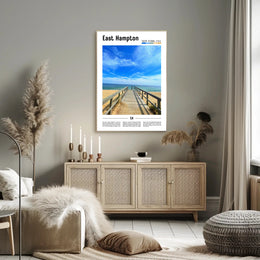 East Hampton Beach Scene Travel Poster PosterGoat
