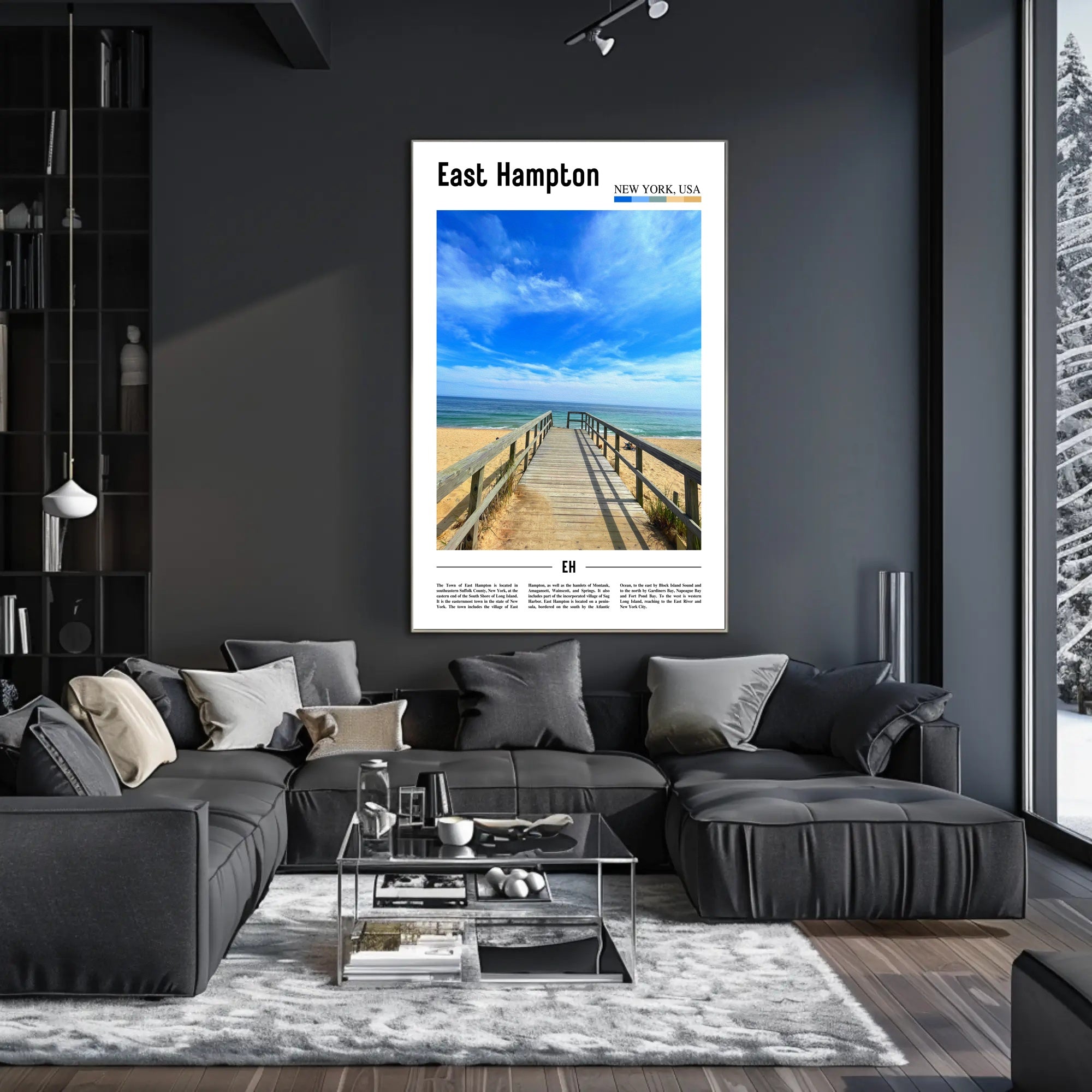 East Hampton Beach Scene Travel Poster PosterGoat