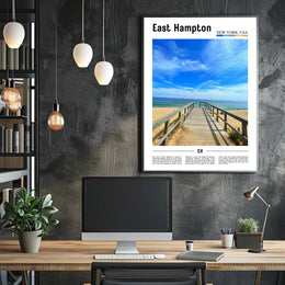 East Hampton Beach Scene Travel Poster PosterGoat